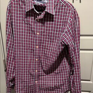 Banana Republic Red and Blue Checkered Men's Shirt